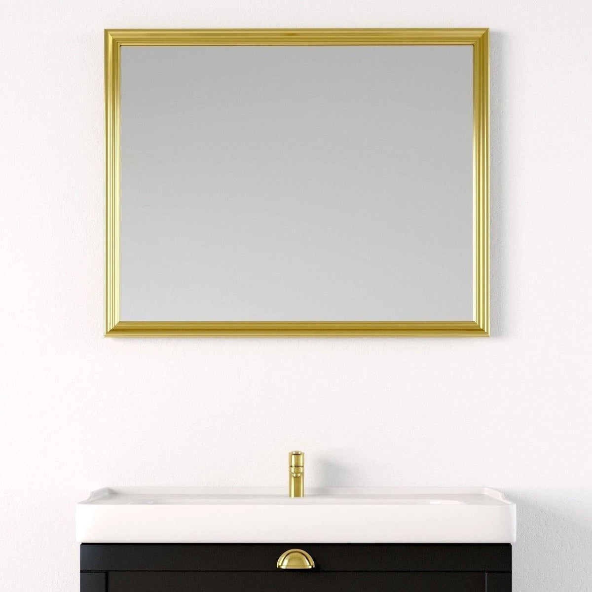 Rectangular Mirror - 90x80 cm with gold frame and wall bracket - Gedser - MASTERSTORE - 8595677103236 - Mirrors - 01-090-06-64-00 - 8595677103236