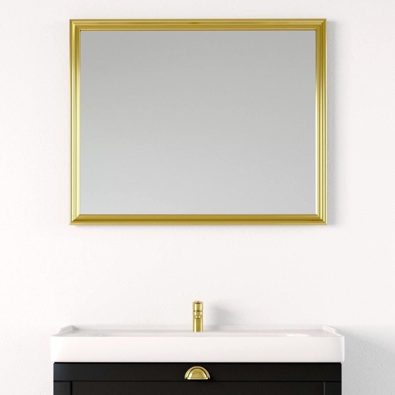 Rectangular Mirror - 90x80 cm with gold frame and wall bracket - Gedser - MASTERSTORE - 8595677103236 - Mirrors - 01-090-06-64-00 - 8595677103236