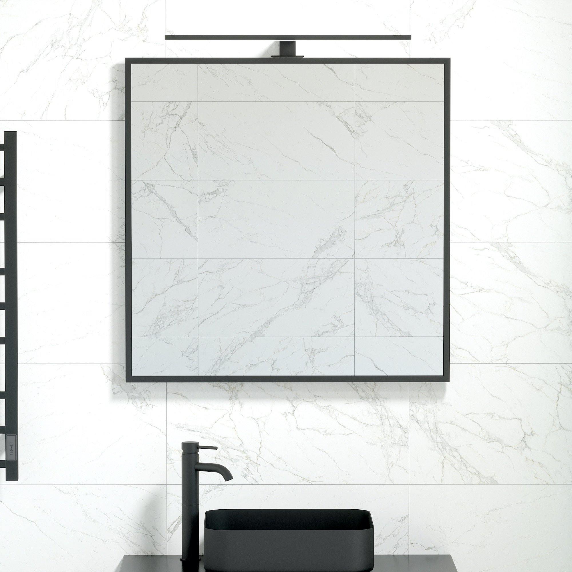 Borgsted, Spegel, Svart Matta - 100 cm - Spegel - BATH DELUXE - EXCLUSIVE - 01-100-05-02-00 - BATHDELUXE SWEDEN