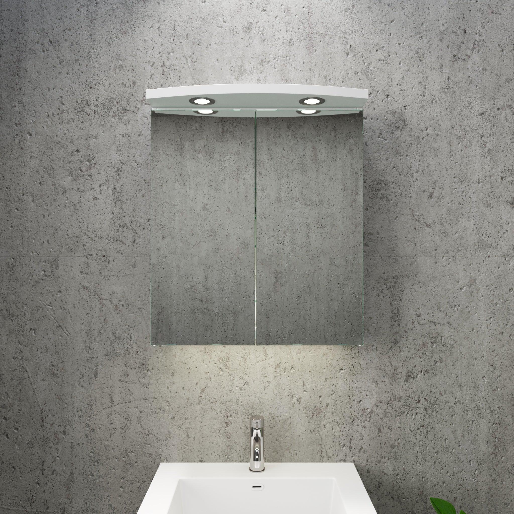 Fredrikstad, Mirror Cabinet, White Mat - 60 cm - MASTERSTORE - 8594175646078 - Mirror Cabinet - 02 - 060 - 01 - 01 - 00 - 8594175646078