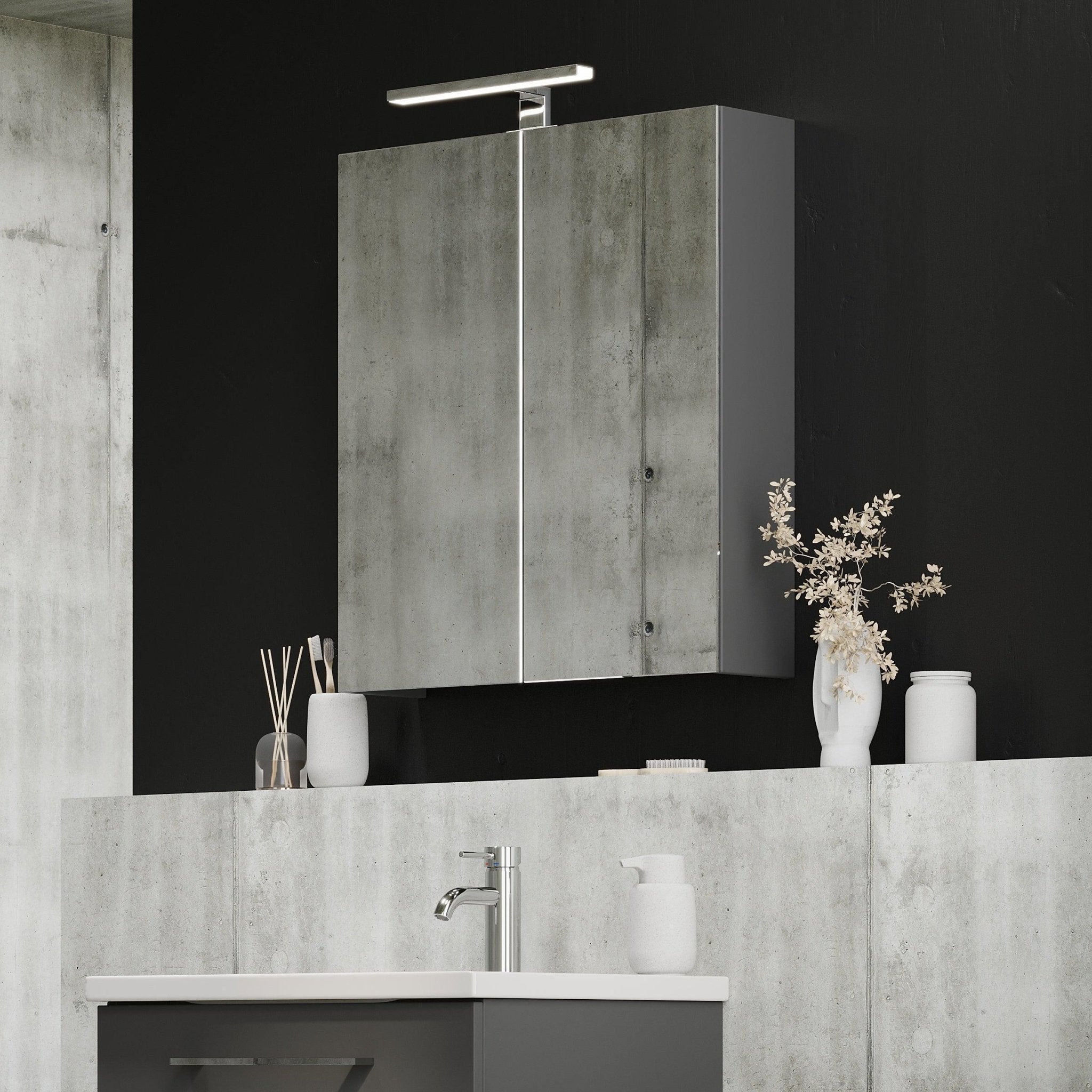 Morgedal, Spegelskåp, Grå Antracit - 60 cm - Spegelskåp - BATH DELUXE - EXCLUSIVE - 02-060-52-03-00 - BATHDELUXE SWEDEN