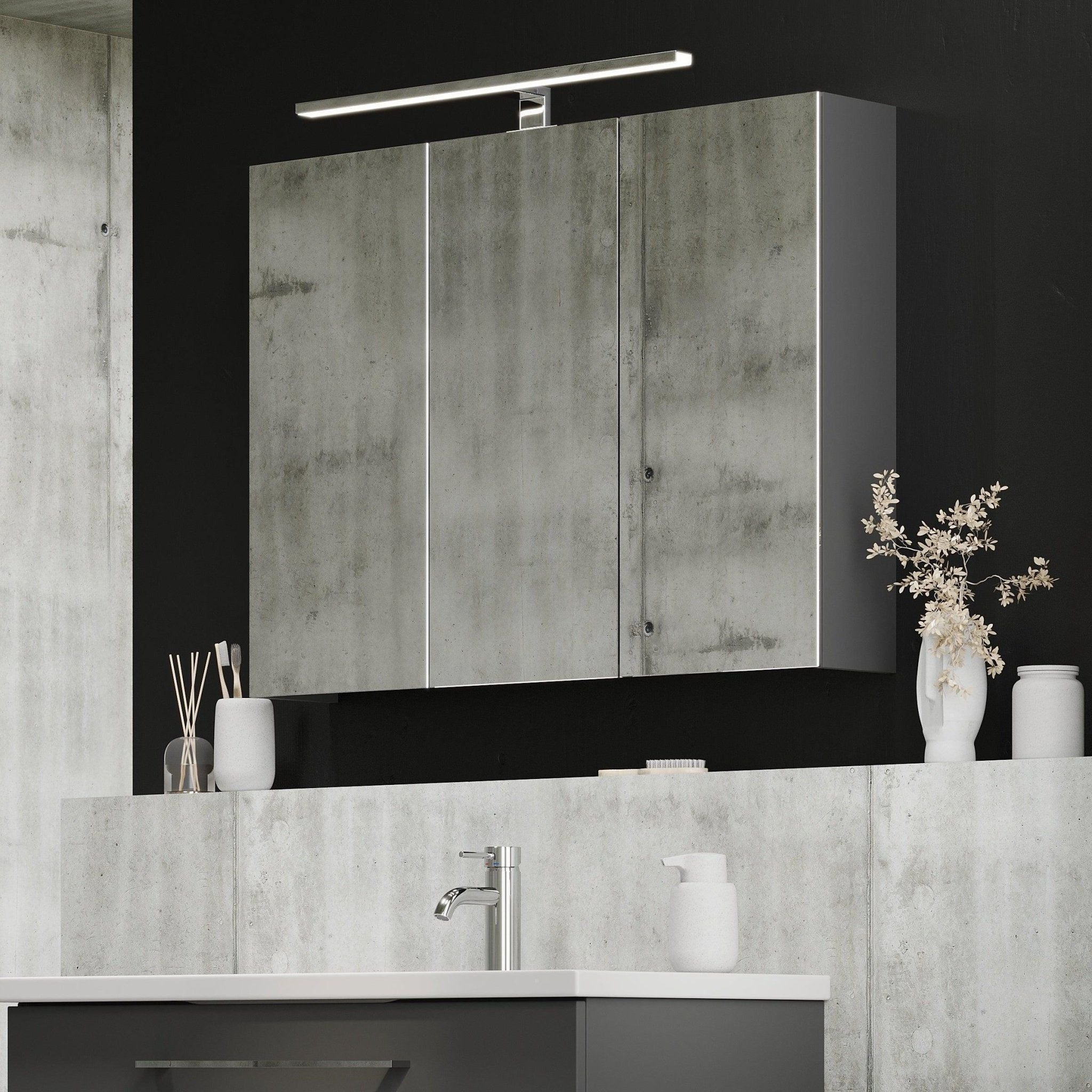 Spegelskåp 60x65x14 cm - med glashyllor - antracitgrå - Morgendal - Spegelskåp - BATH DELUXE - EXCLUSIVE - 02-060-52-03-00 - BATHDELUXE SWEDEN