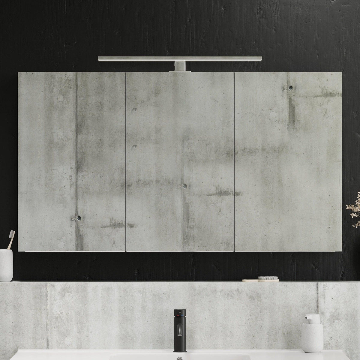Mirror cabinet 60x65x14 cm - with glass shelves - anthracite grey - Morgendal - MASTERSTORE - 8595677129335 - Mirror Cabinets - 02-060-52-03-00 - 8595677129335