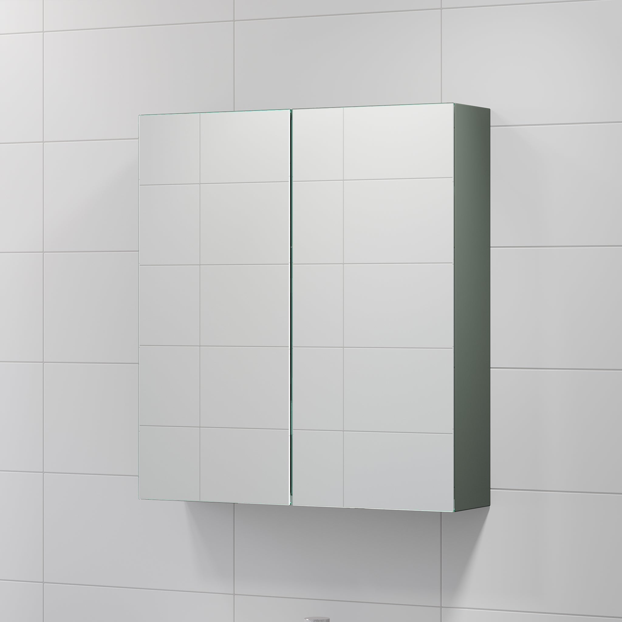 Morgedal, Mirror Cabinet, Green Mat - 60 cm - MASTERSTORE - 8595677116496 - Mirror Cabinet - 02 - 060 - 52 - 05 - 00 - 8595677116496