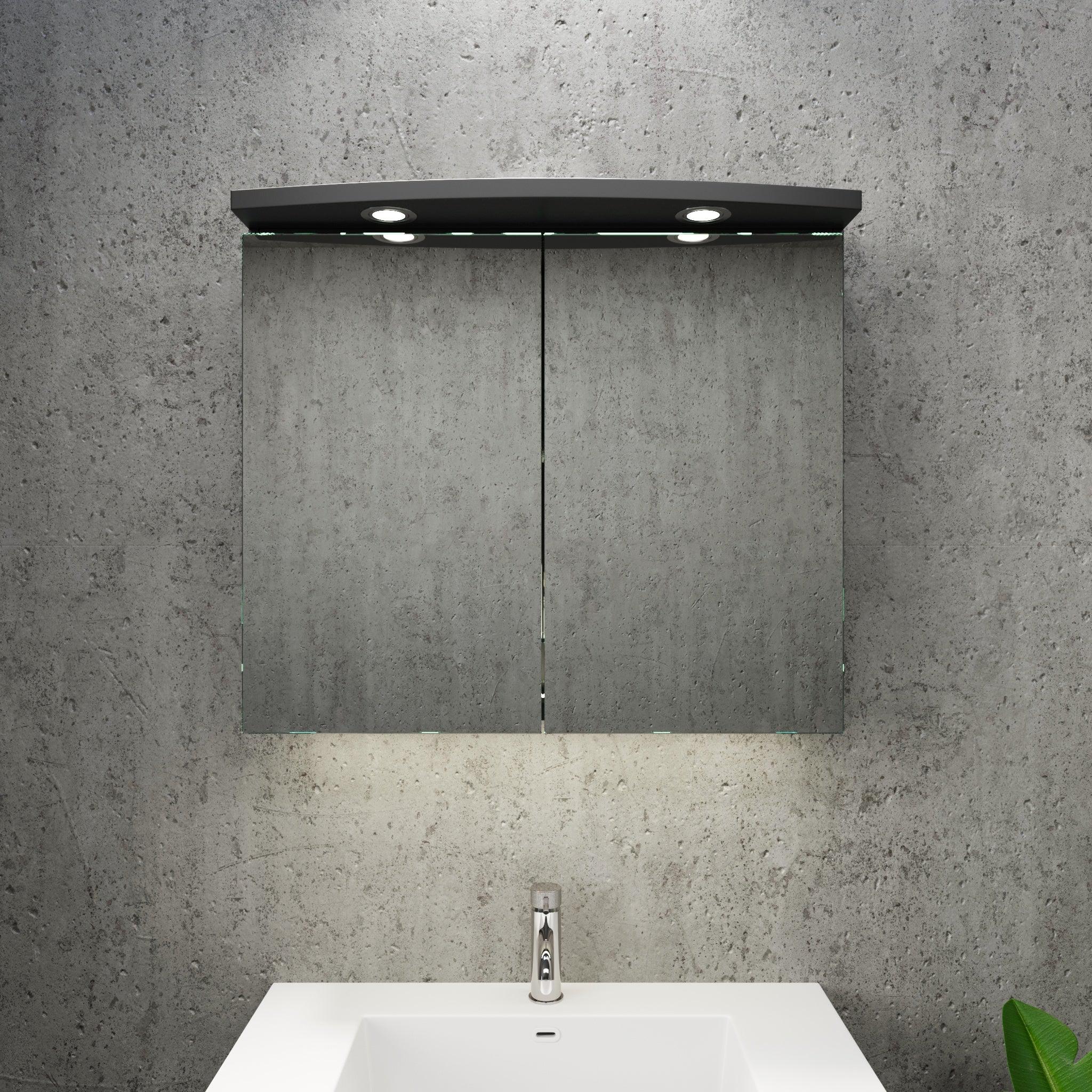 Fredrikstad Spegelskåp med LED belysning, Rund, Svart Matt - Spegelskåp - BATH DELUXE - PRESTIGE - 02 - 080 - 01 - 02 - 00 - BATHDELUXE SWEDEN