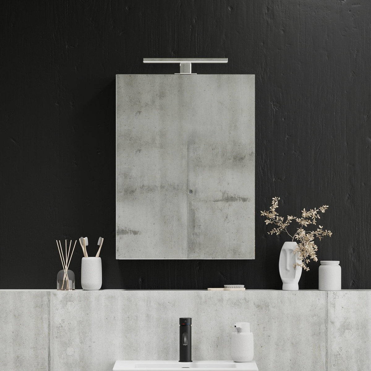 Morgedal, Mirror Cabinet, Black Wood - 100 cm - MASTERSTORE - 8595677134995 - Mirror Cabinet - 02 - 100 - 53 - 22 - 00 - 8595677134995