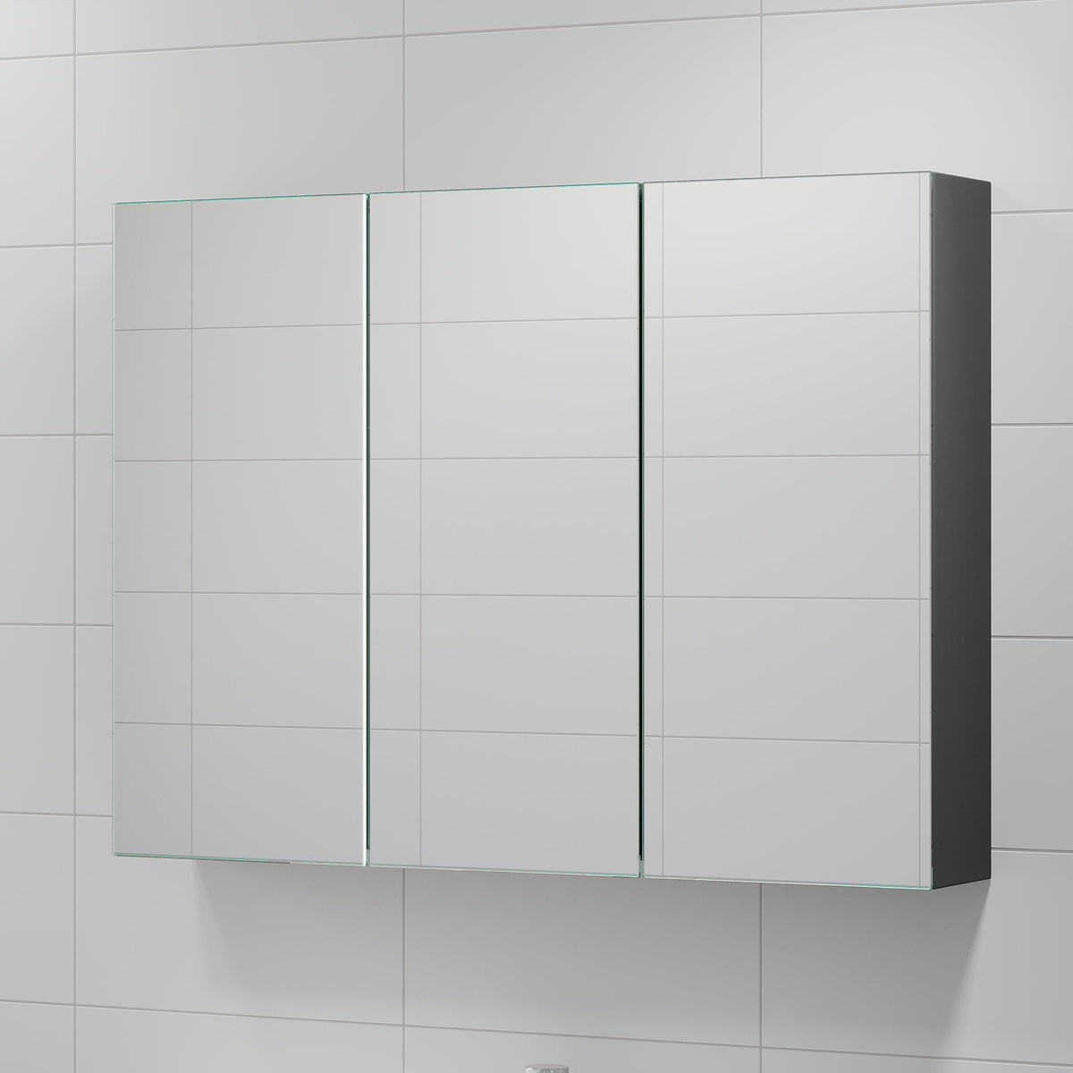 Morgedal, Mirror Cabinet, Grey Anthracite - 100 cm - MASTERSTORE - 8595677134971 - Mirror Cabinet - 02 - 100 - 53 - 43 - 00 - 8595677134971