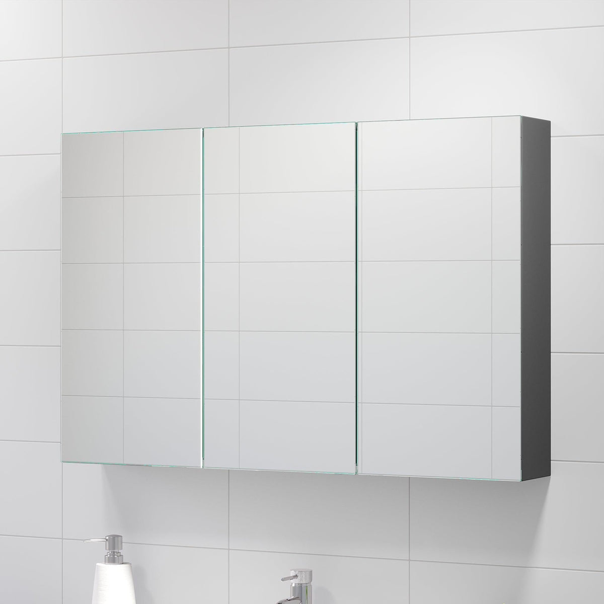 Morgedal, Mirror Cabinet, Grey Anthracite - 100 cm - MASTERSTORE - 8595677134971 - Mirror Cabinet - 02 - 100 - 53 - 43 - 00 - 8595677134971