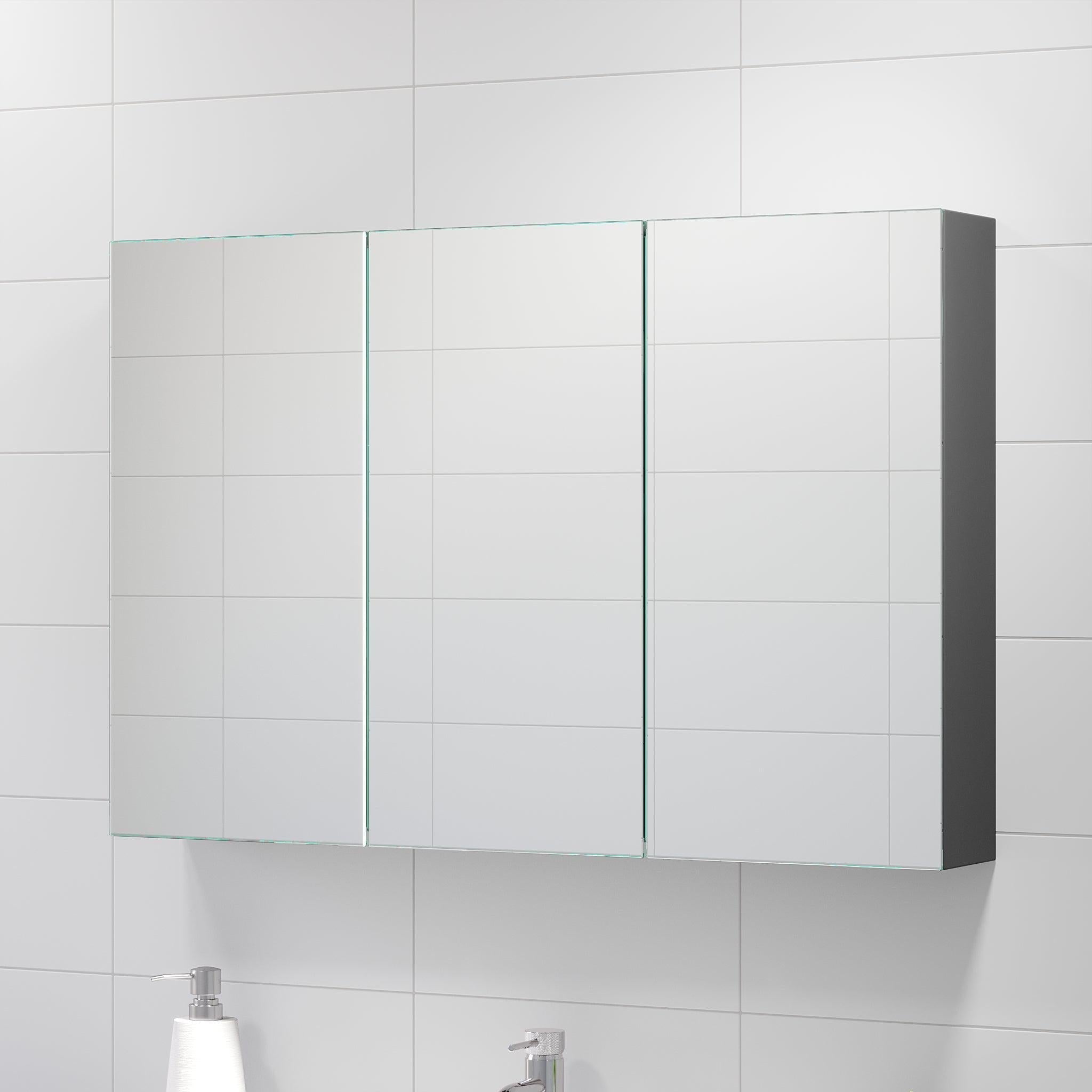 Morgedal, Mirror Cabinet, Grey Anthracite - 100 cm - MASTERSTORE - 8595677134971 - Mirror Cabinet - 02 - 100 - 53 - 43 - 00 - 8595677134971