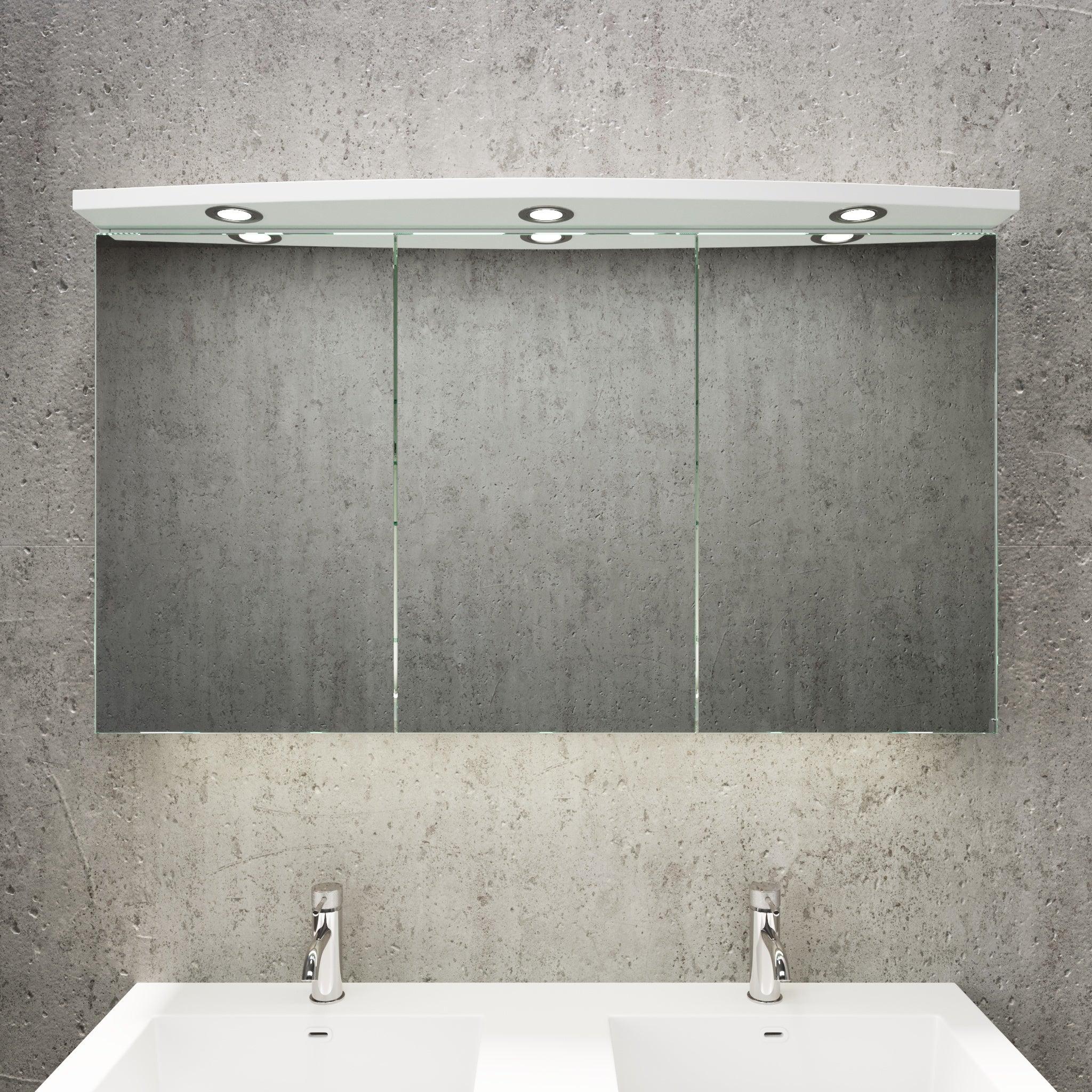 Fredrikstad Spegelskåp med LED belysning, Rund, Vit Matt - Spegelskåp - BATH DELUXE - PRESTIGE - 02 - 120 - 01 - 01 - 00 - BATHDELUXE SWEDEN