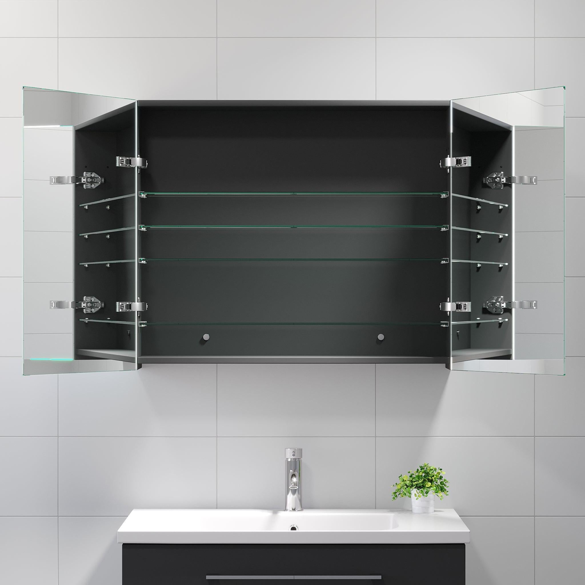 Morgedal, Mirror Cabinet, Grey Anthracite - 120 cm - MASTERSTORE - 8595677135015 - Mirror Cabinet - 02 - 120 - 53 - 43 - 00 - 8595677135015