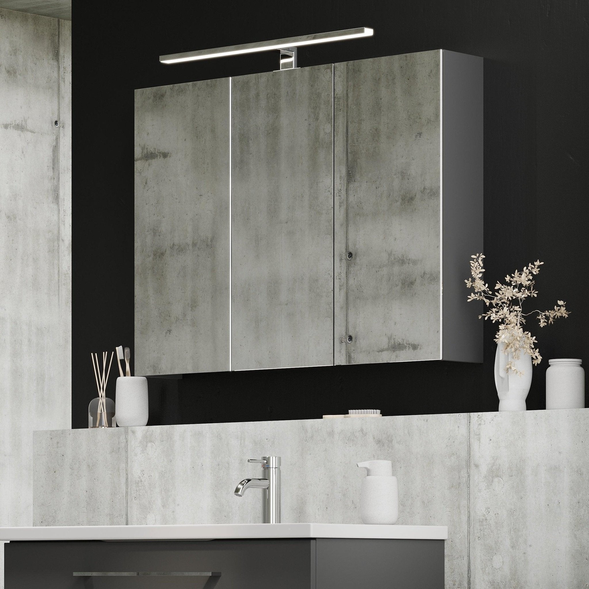 Morgedal, Mirror Cabinet, Grey Anthracite - 120 cm - MASTERSTORE - 8595677135015 - Mirror Cabinet - 02 - 120 - 53 - 43 - 00 - 8595677135015