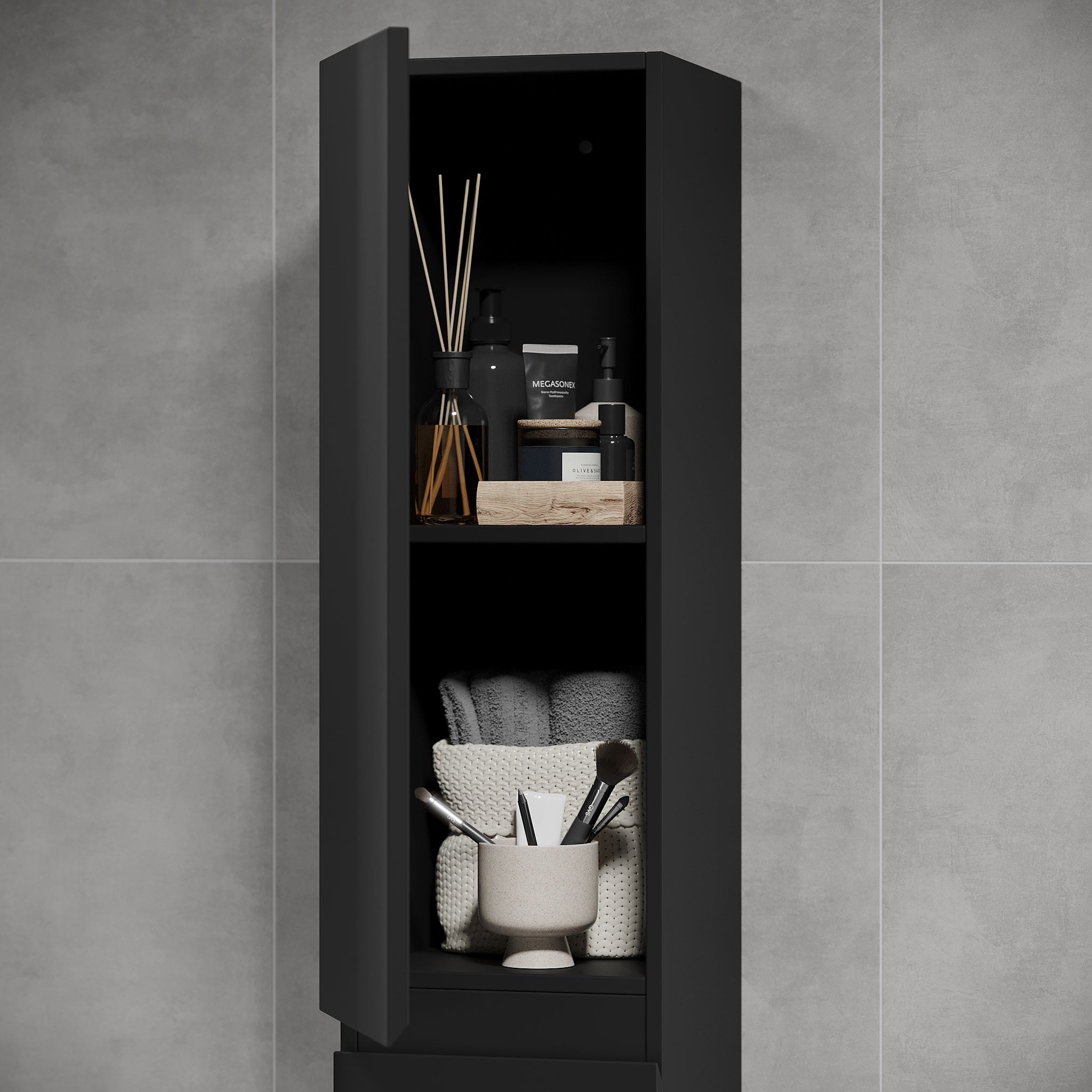 Kenwood, High Cabinet, Black Mat - 30 cm - MASTERSTORE - 8595677177930 - High Cabinet - 04 - 030 - 63 - 02 - 01 - 8595677177930