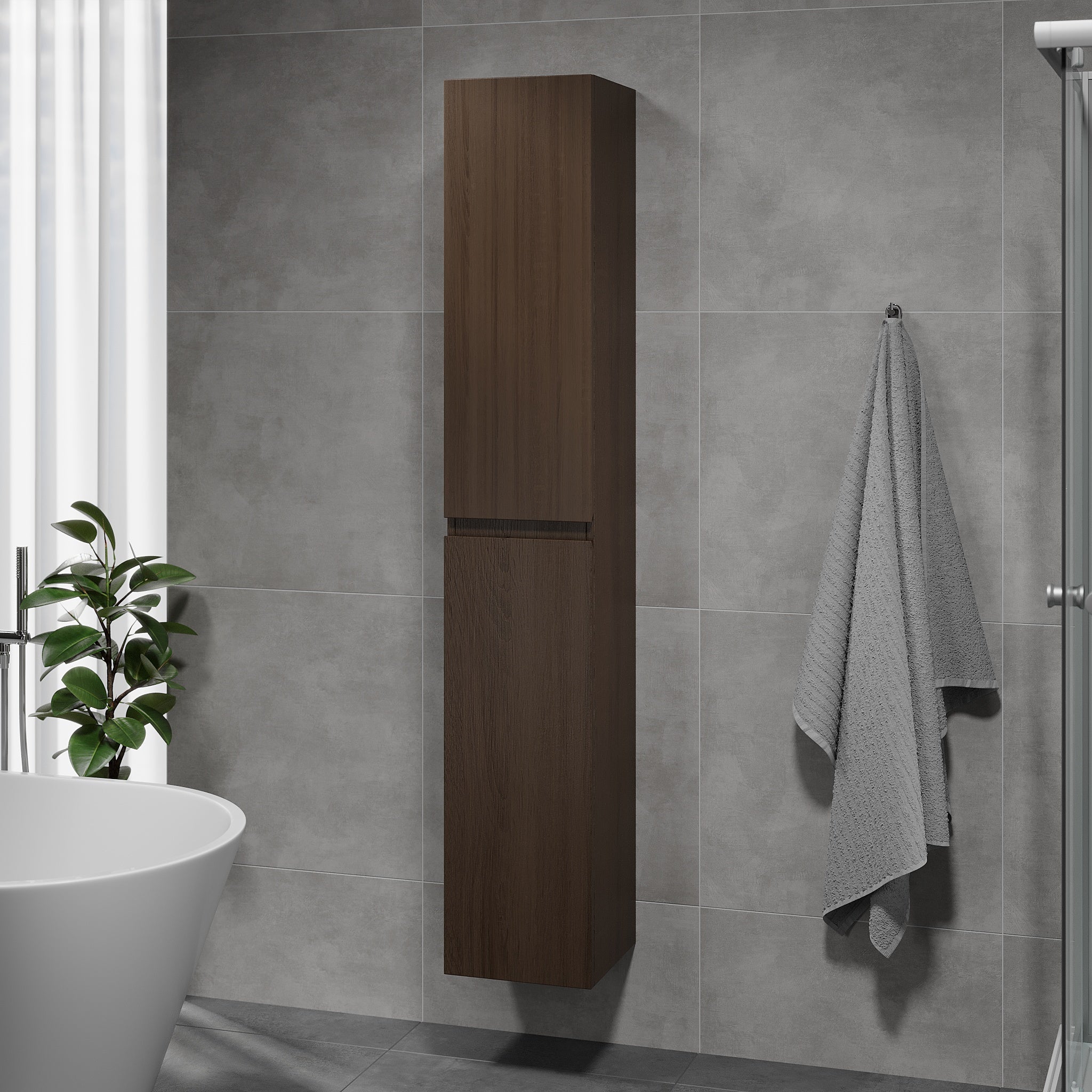 Kenwood, High Cabinet, Walnut - 30 cm - MASTERSTORE - 8595677180732 - High Cabinet - 04 - 030 - 64 - 84 - 01 - 8595677180732