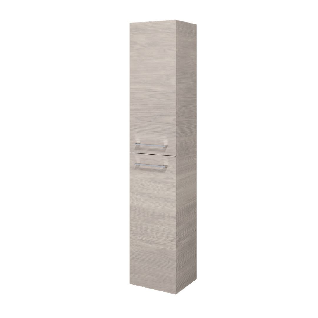 Högskåp - 35x30x174 cm - 2 dörrar med kromade handtag - ljust trä - Moland - Högskåp - BATH DELUXE - EXCLUSIVE - 04-035-53-33-00 - BATHDELUXE SWEDEN