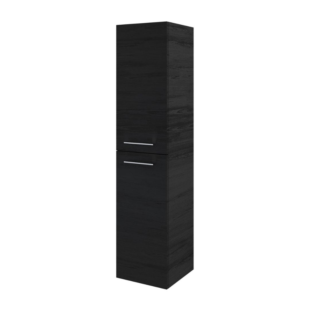 Tall cabinet - 40x40x174 cm - 2 doors with chrome handles - black wood - Moland - MASTERSTORE - 8595677134834 - Tall Cabinets - 04-040-53-22-00 - 8595677134834