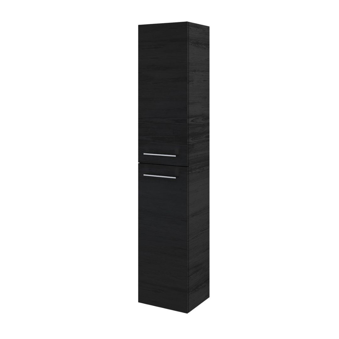 Tall cabinet - 40x40x174 cm - 2 doors with chrome handles - black wood - Moland - MASTERSTORE - 8595677134834 - Tall Cabinets - 04-040-53-22-00 - 8595677134834