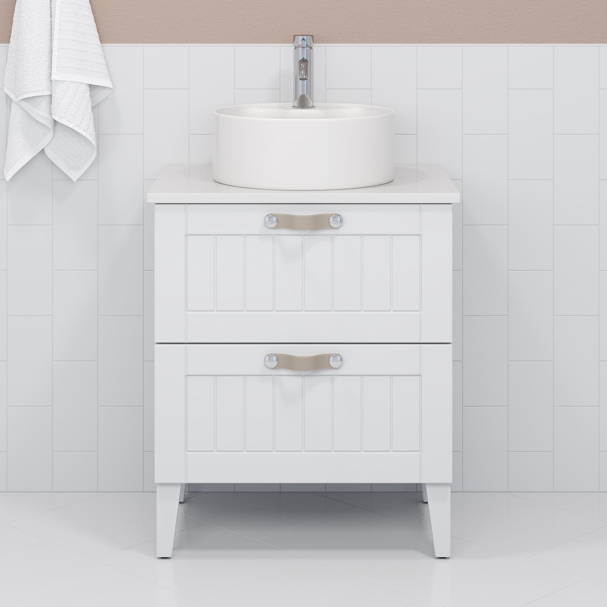 Vikedal, Tvättställ, Vit Blank - 38 cm - Handfat - BATH DELUXE - EXCLUSIVE - 06-038-09-11-00 - BATHDELUXE SWEDEN