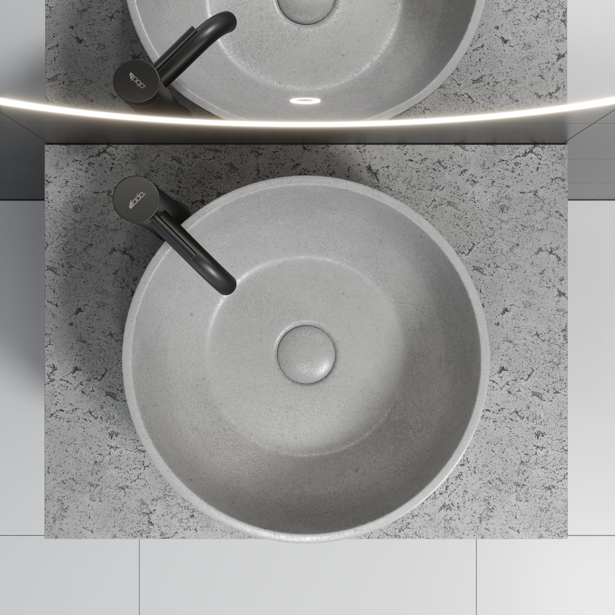 Bergen, Wash Basin, Grey Concrete - 39 cm - MASTERSTORE - 8595677136166 - Wash Basin - 06 - 039 - 19 - 23 - 00 - 8595677136166