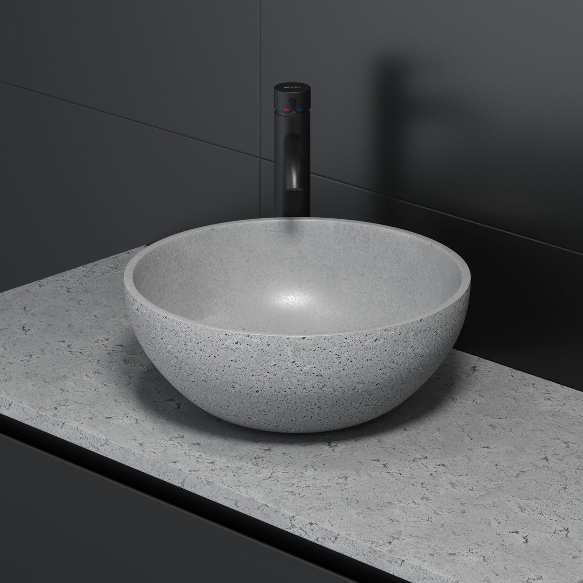 Bergen, Wash Basin, Grey Concrete - 39 cm - MASTERSTORE - 8595677136166 - Wash Basin - 06 - 039 - 19 - 23 - 00 - 8595677136166