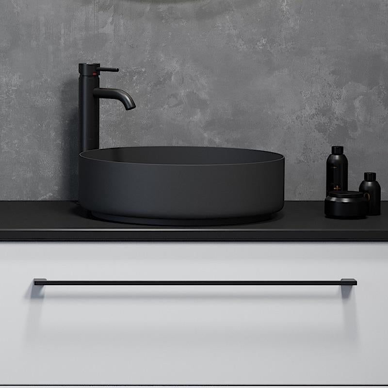 Fristående runt tvättställ - Ø40x12 cm - rostfritt stål, vitlackerad - mattvit - Ljørdal - Tvättställ - BATH DELUXE - EXCLUSIVE - 06-040-16-01-00 - BATHDELUXE SWEDEN