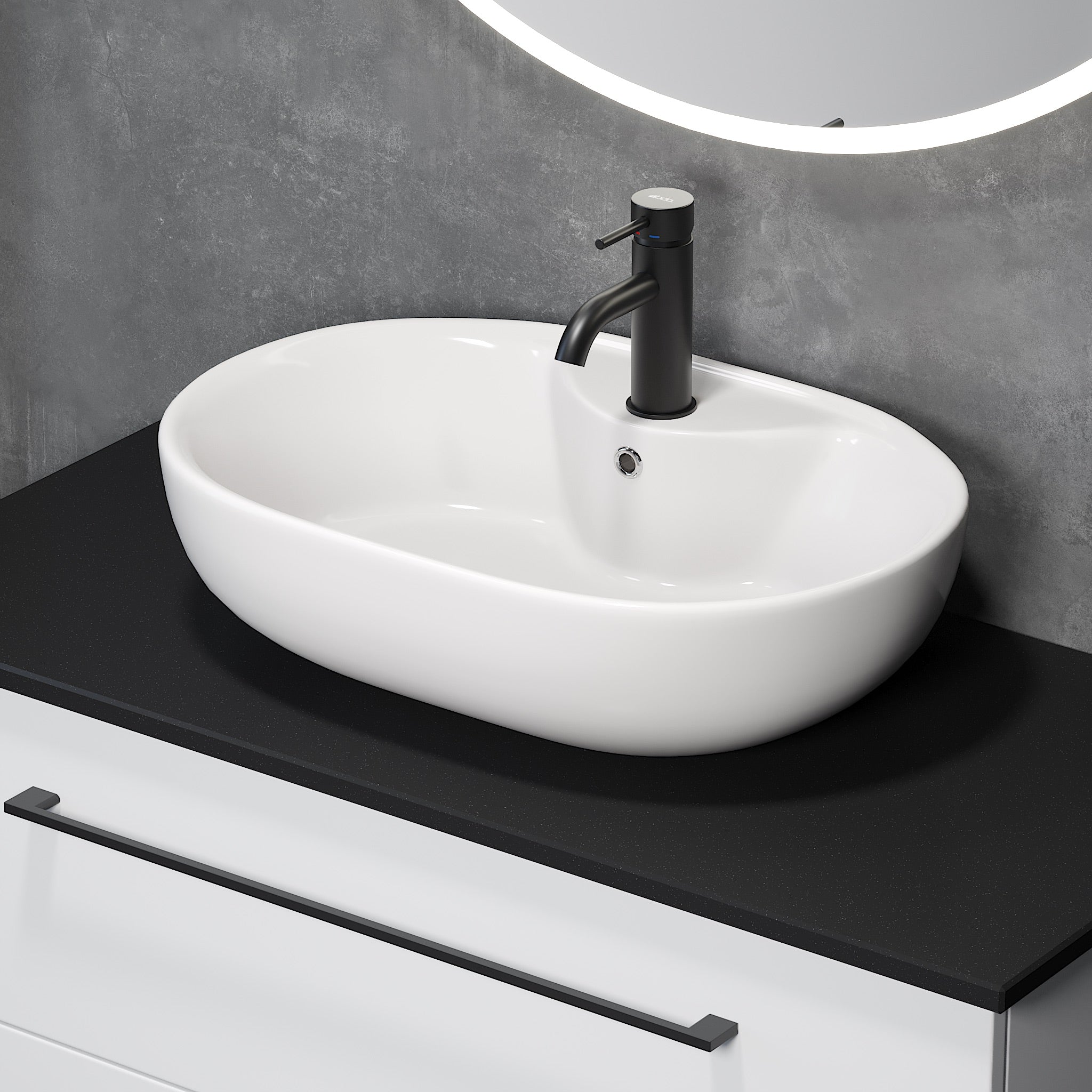Tromsø, Wash Basin, Black Mat - 59,5 cm - MASTERSTORE - 8594175640199 - Wash Basin - 06 - 060 - 08 - 02 - 00 - 8594175640199
