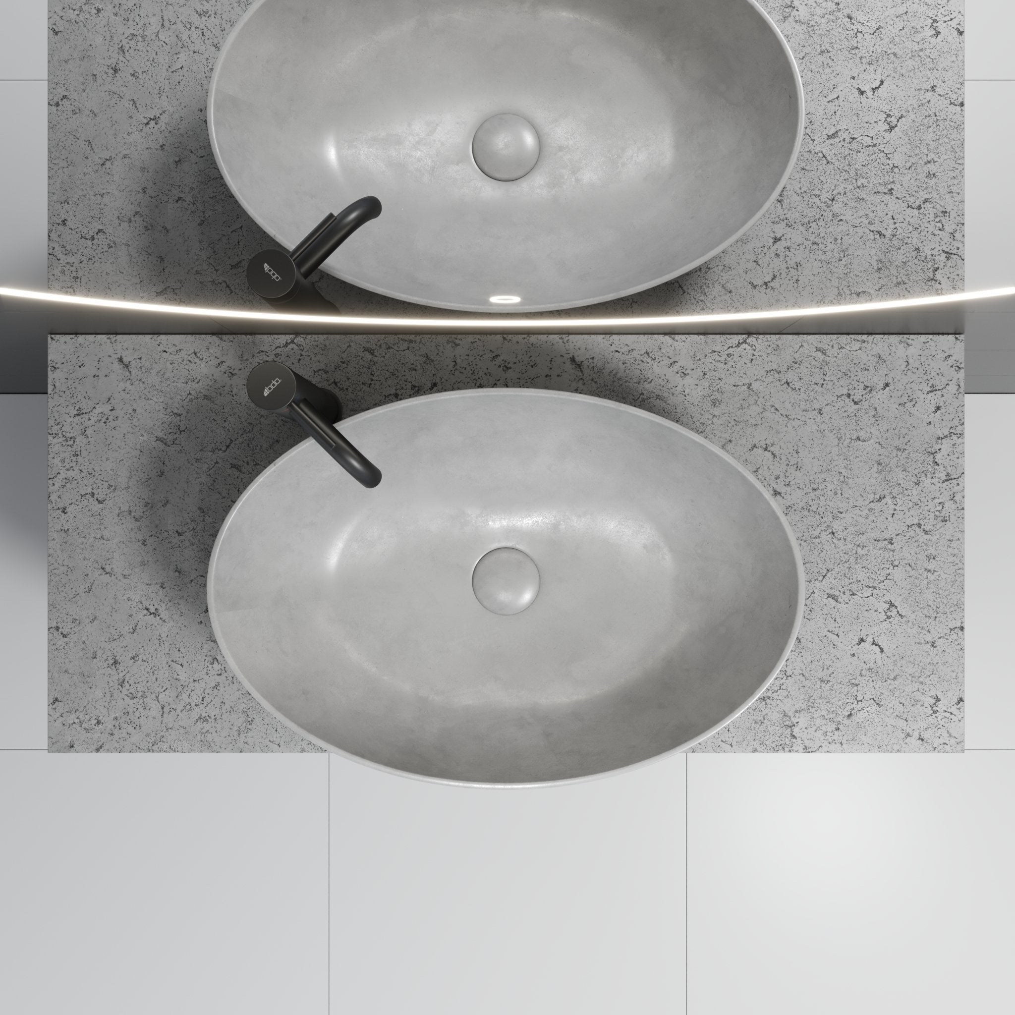 Olsborg, Handfat, Grå Betong - 60 cm - Handfat - BATH DELUXE - EXCLUSIVE - 06-060-19-23-00 - BATHDELUXE SWEDEN