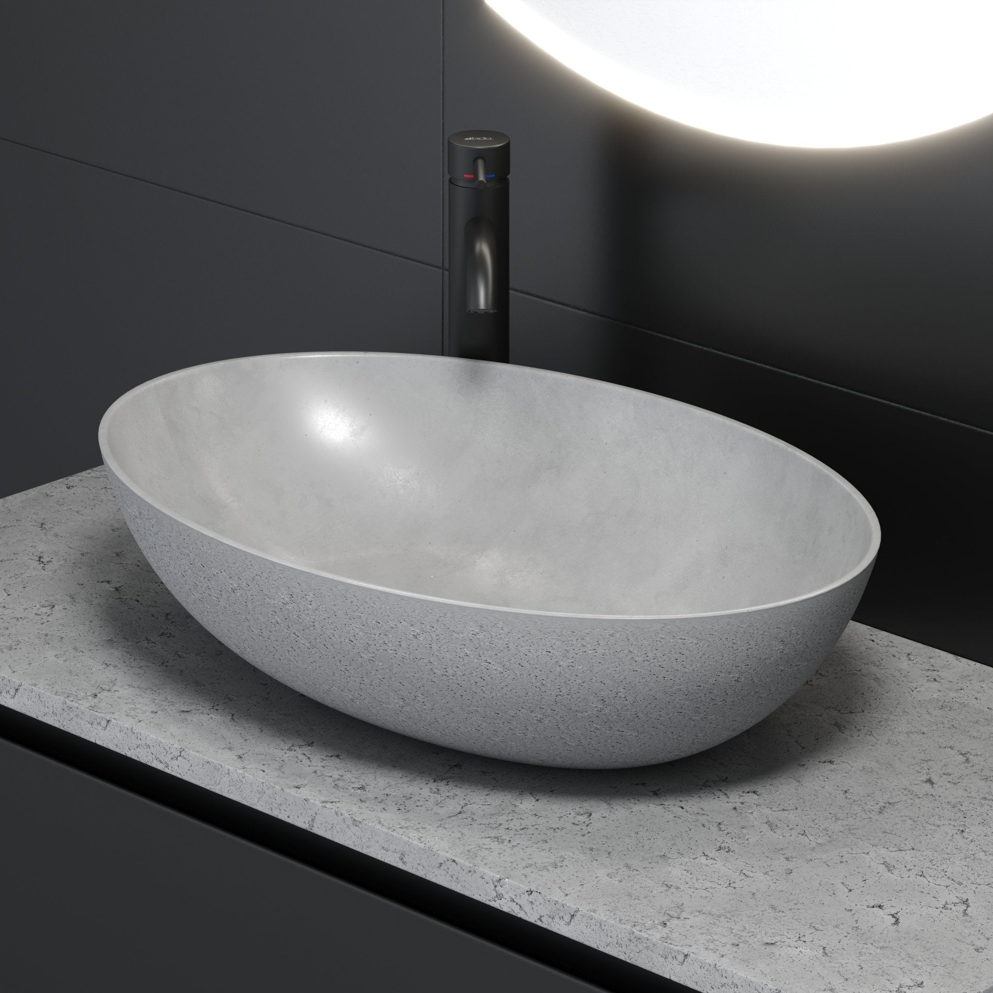 Olsborg, Handfat, Grå Betong - 60 cm - Handfat - BATH DELUXE - EXCLUSIVE - 06-060-19-23-00 - BATHDELUXE SWEDEN