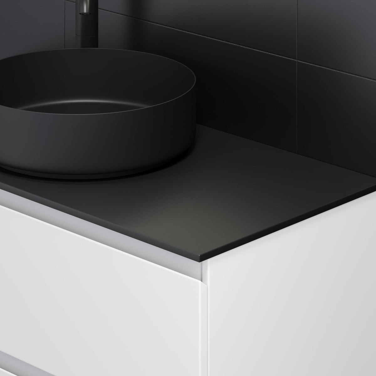 Sandvika Bänkskiva i kompakt laminat, Svart - Bänkskivor - BATH DELUXE - PRESTIGE - 06 - 060 - 30 - 02 - 00 - BATHDELUXE SWEDEN