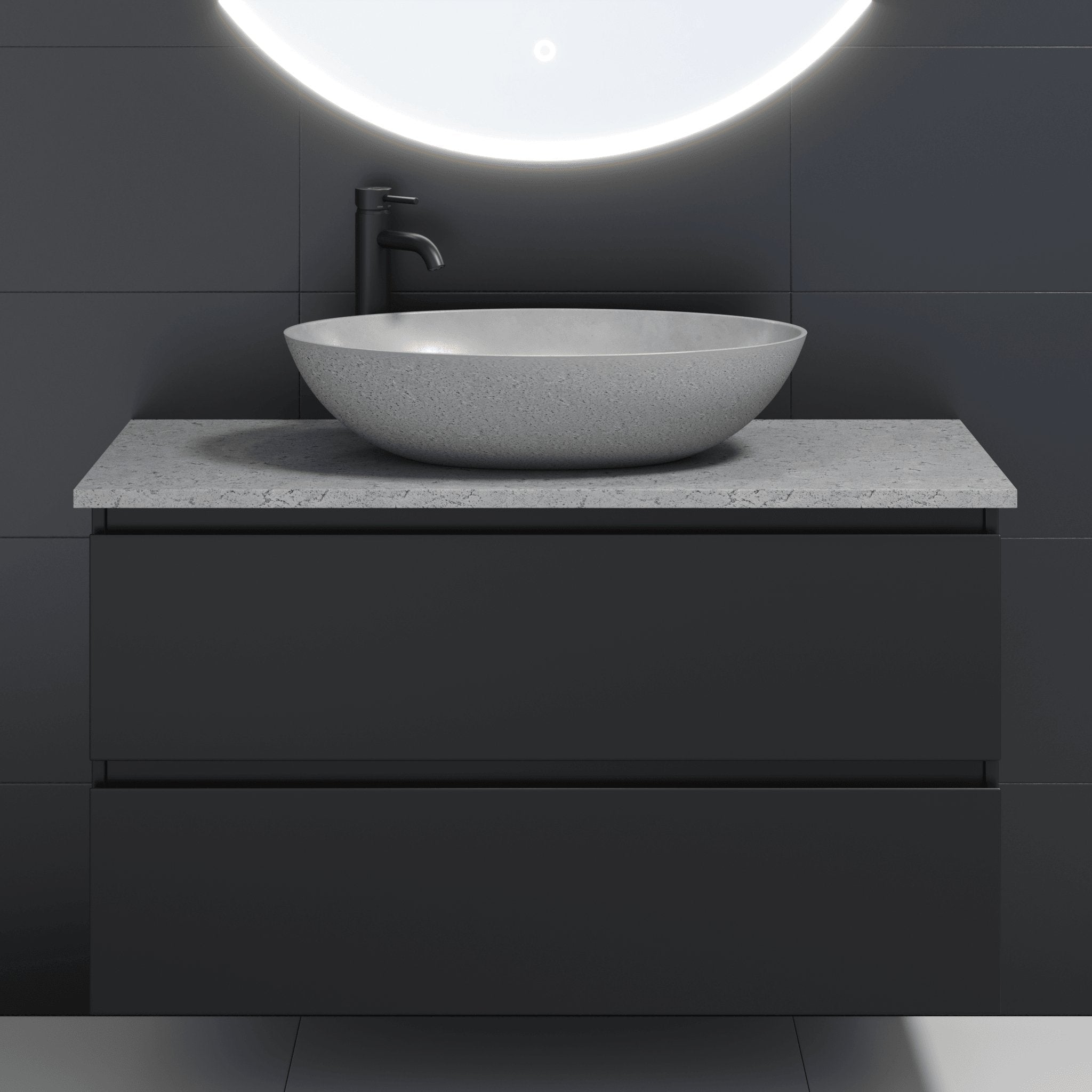 Betong, Bänkskiva, Grå Betong - 81,4 cm - Bänkskiva - BATH DELUXE - PRESTIGE - 06-080-20-23-00 - BATHDELUXE SWEDEN