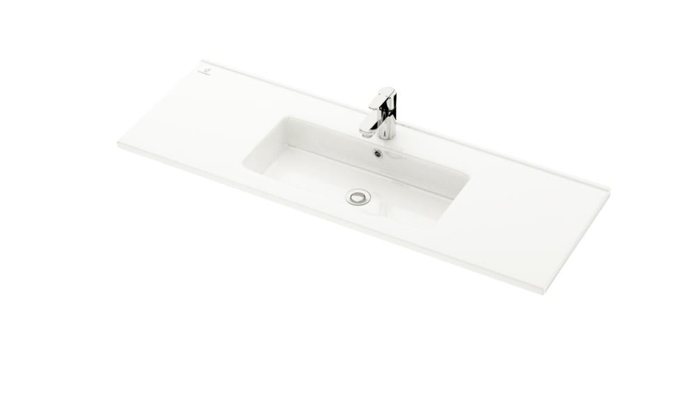 Tvättställ till badrumsmöbel - 10x36x1,5 cm - grund - solid surface - matt vit - Haraldslund
