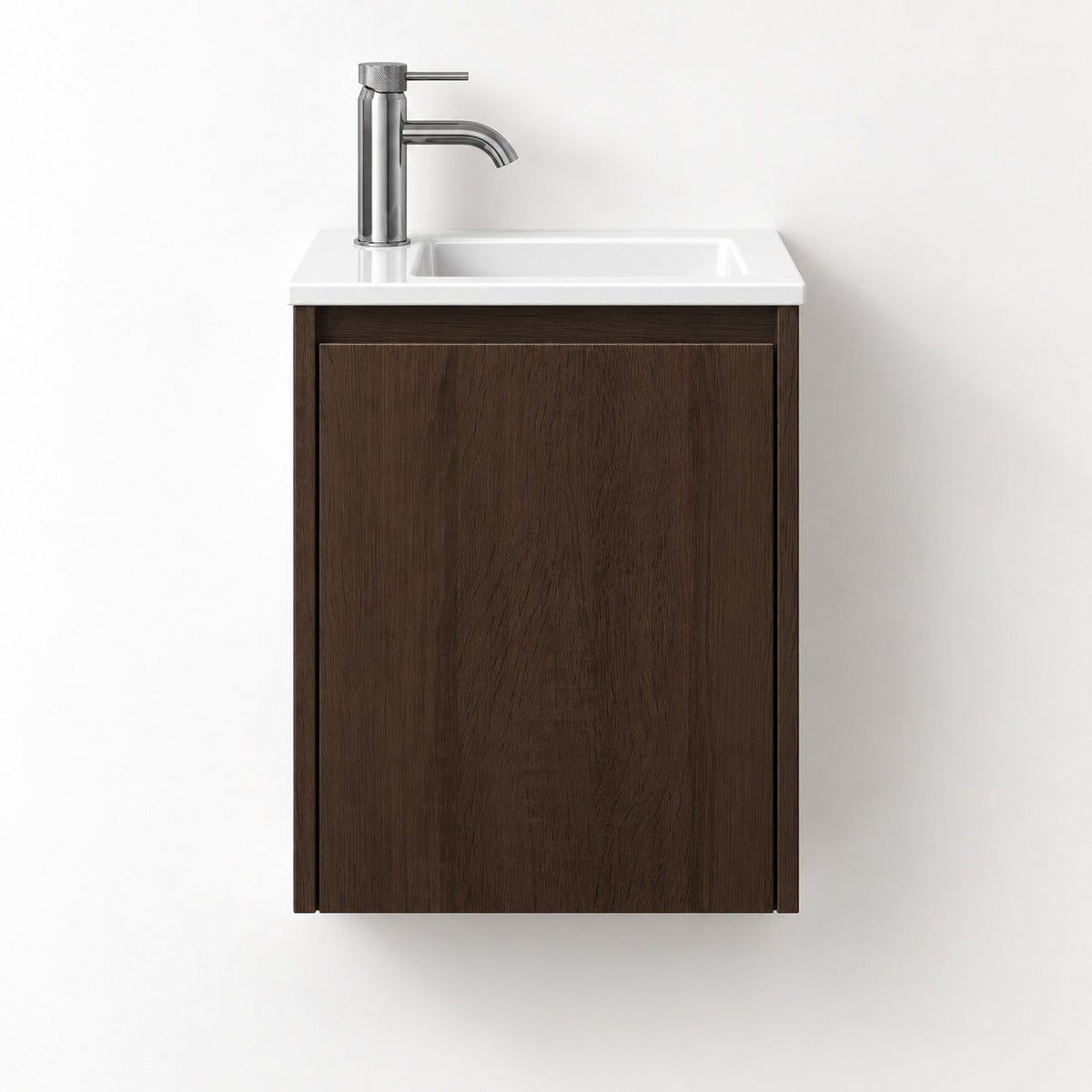 Badrumsmöbelpaket med skåp och tvättställ i solid surface - 40x25x53,4 cm - valnöt - Como - Tvättställsskåp - Bath Deluxe - Como - 09-040-11-84-02 - BATHDELUXE SWEDEN