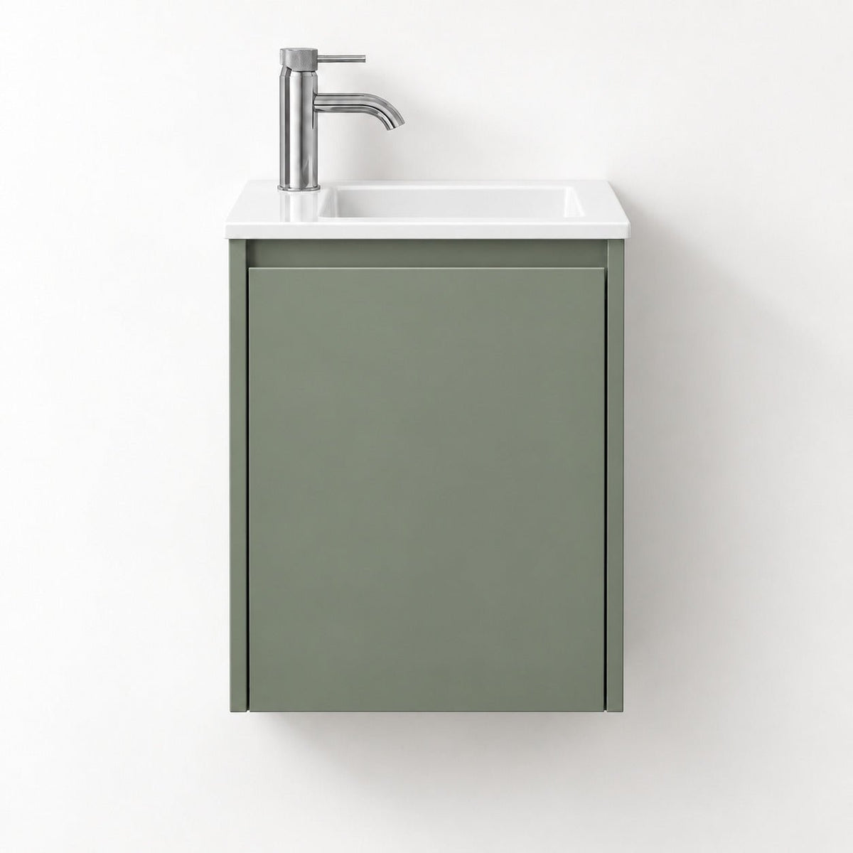 Möbelpaket för badrum med skåp och tvättställ i solid surface - 40x25x53,4 cm - dimgrön - Como - Tvättställsskåp - Bath Deluxe - Como - 09-040-11-88-02 - BATHDELUXE SWEDEN