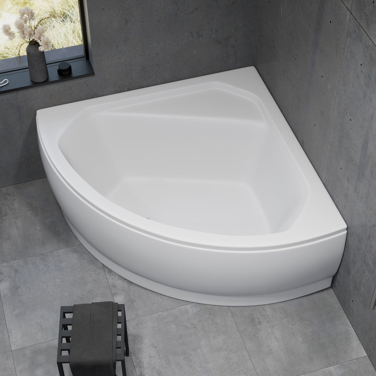 Ulstrup, Bathtub, White Glossy - 130 cm - MASTERSTORE - 8594175643831 - Bathtub Set - Code - 11 - 130 - 01 - 11 - 00 - 8594175643831