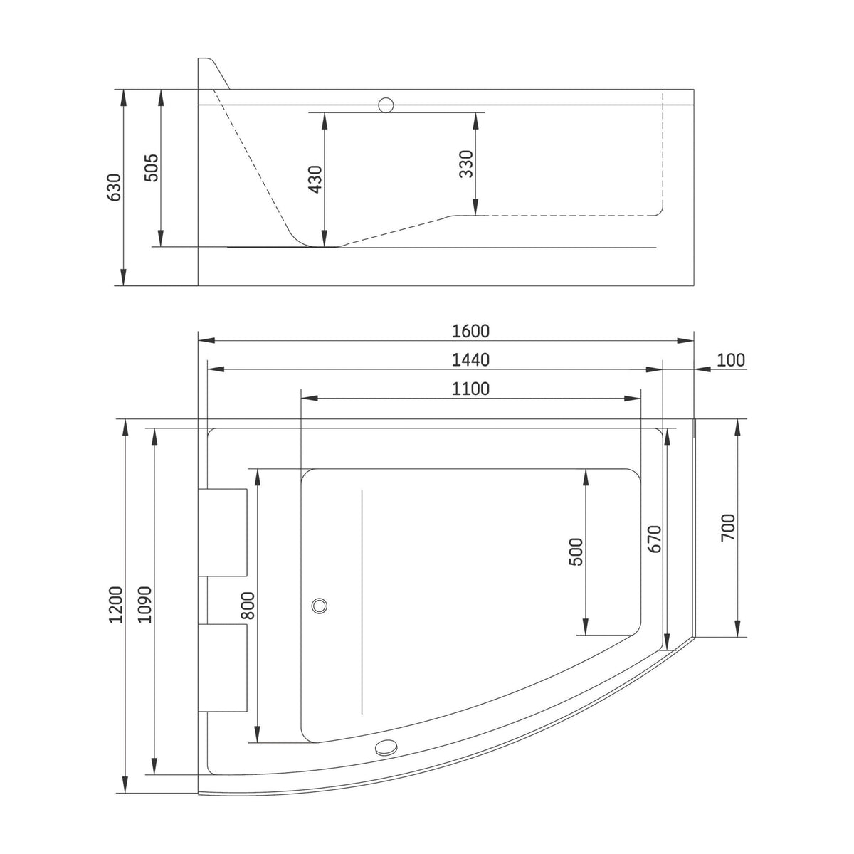Vejlefjord, Bathtub, White Glossy - 160 cm - MASTERSTORE - 8594175640694 - Bathtub - 11 - 160 - 07 - 11 - 00 - 8594175640694