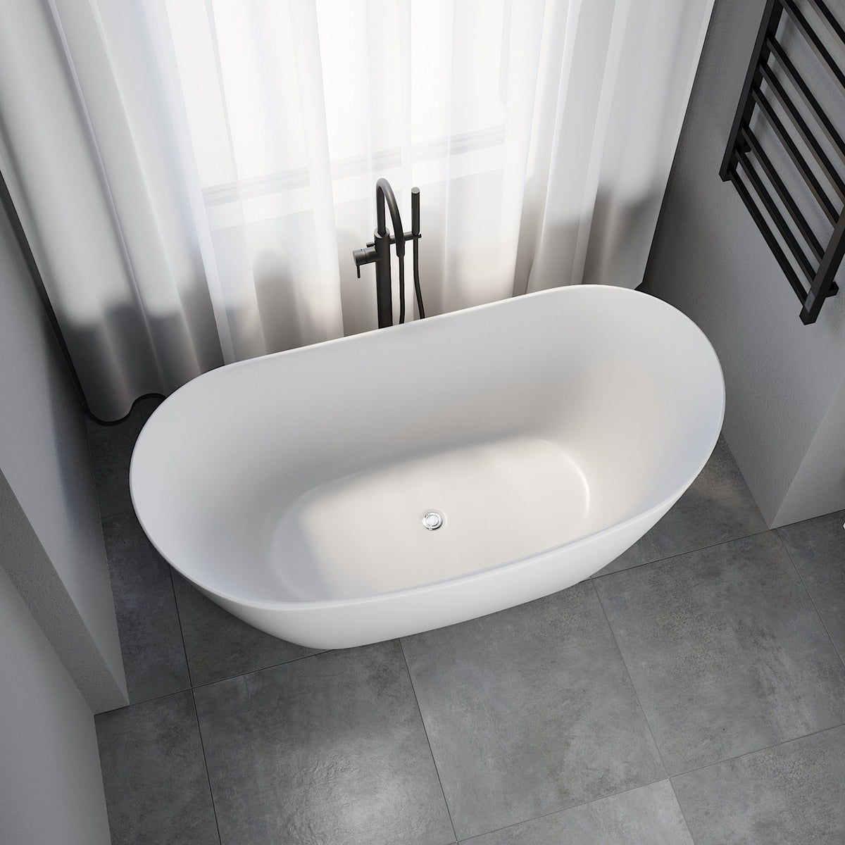 Hjerting, Bathtub, White Mat - 160 cm - MASTERSTORE - 8595677133165 - Bathtub - 11 - 160 - 13 - 01 - 00 - 8595677133165