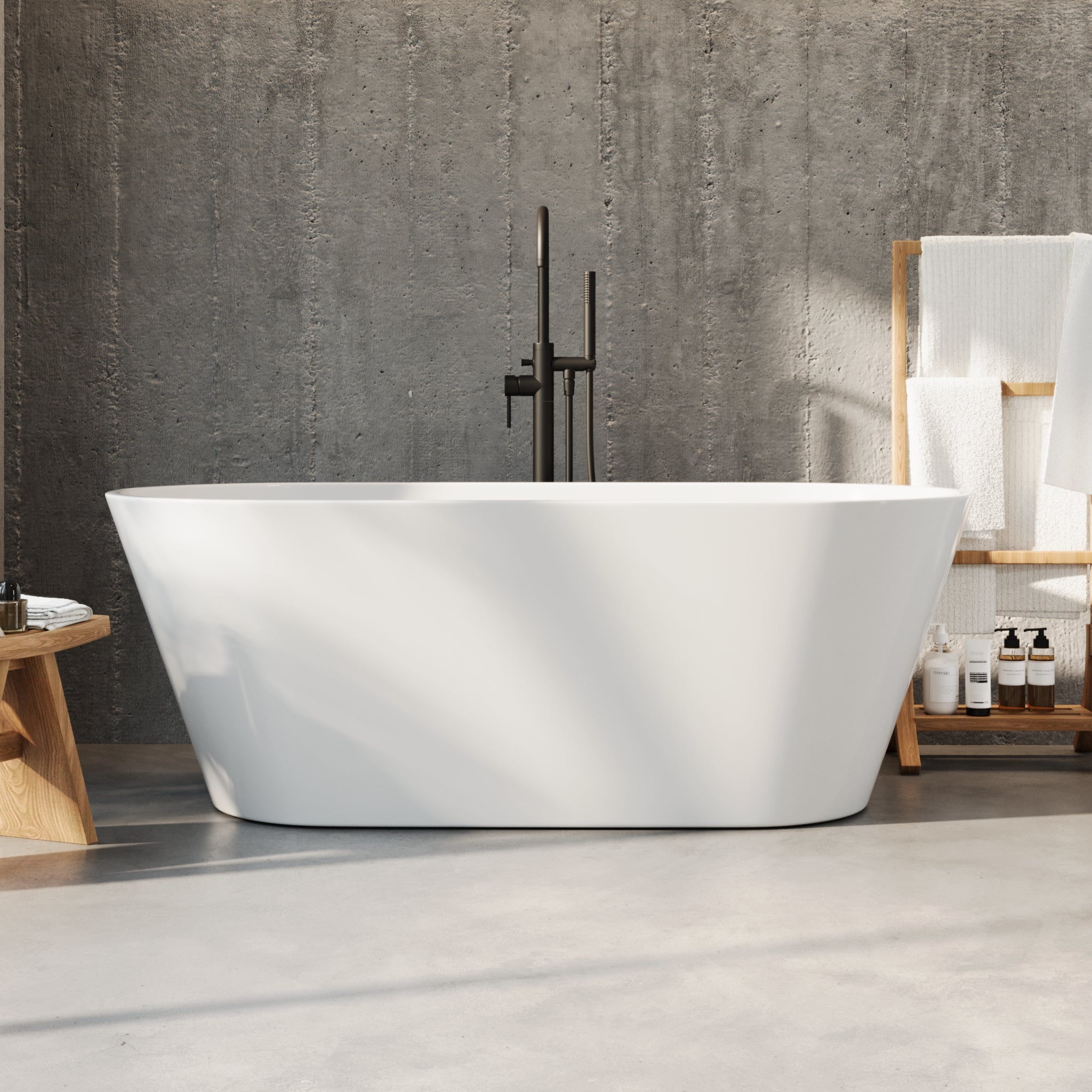Edison Fristående Badkar 160 cm - Fristående badkar - BATH DELUXE - BASIC - 11 - 160 - 15 - 11 - 02 - BATHDELUXE SWEDEN