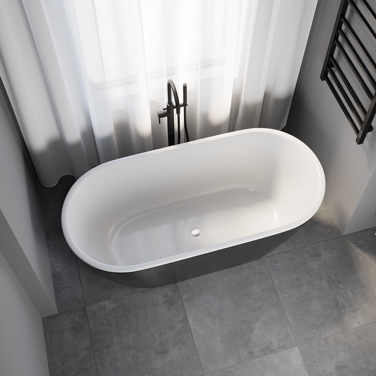 Vedbæk, Bathtub, Black Glossy - 160 cm - MASTERSTORE - 8594175640441 - Bathtub - 11 - 160 - 62 - 21 - 00 - 8594175640441