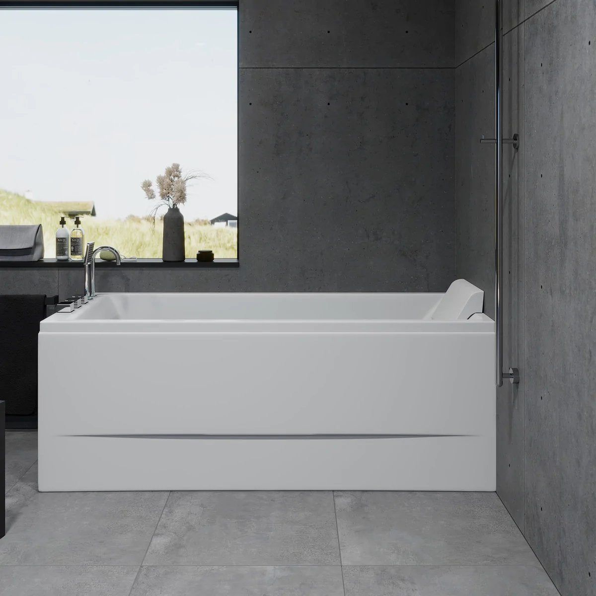 Rectangular acrylic bathtub - 170x70x65 cm - with legsystem, waste and overflow - white - Svaneke - MASTERSTORE - 8594175643862 - Built - in Bathtubs - 11-170-02-11-00 - 8594175643862