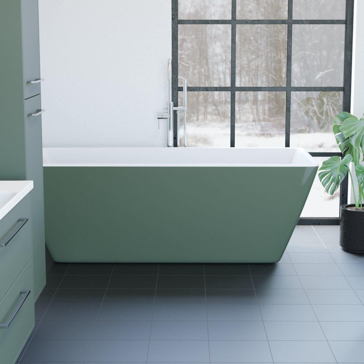 Freestanding acrylic bathtub - 170x75x60 cm - matt grey - Marstal - MASTERSTORE - 8595677116526 - Freestanding Bathtubs - 11-170-61-03-00 - 8595677116526