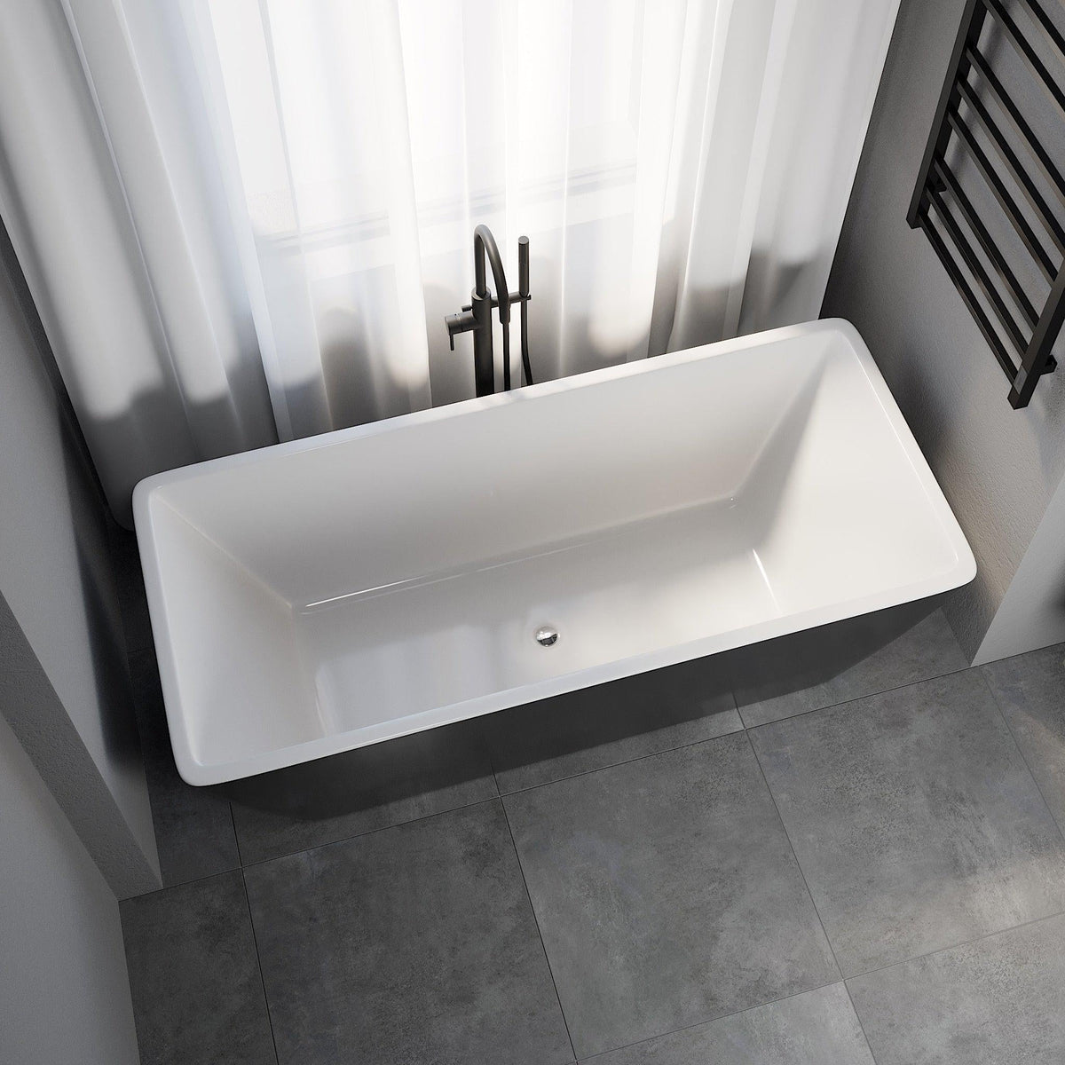 Marstal, Bathtub, White Glossy - 170 cm - MASTERSTORE - 8594175645972 - Bathtub - 11-170-61-11-00 - 8594175645972