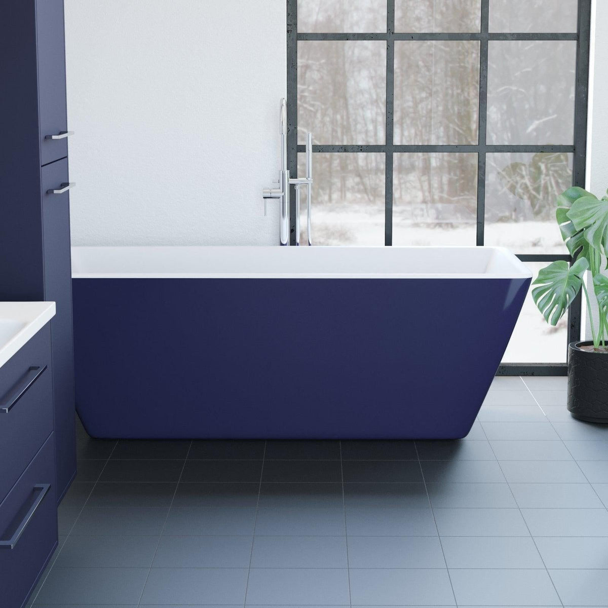 Freestanding acrylic bathtub - 170x75x60 cm - glossy black - Marstal - MASTERSTORE - 8594175644302 - Freestanding Bathtubs - 11-170-61-21-00 - 8594175644302