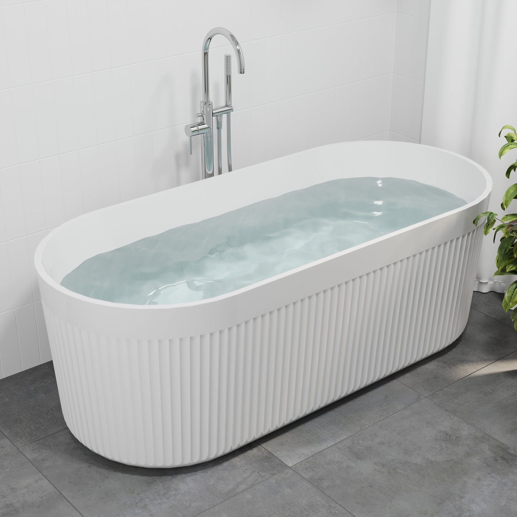 Freestanding acrylic bathtub - 170x75x60 cm - glossy white - Lotus - MASTERSTORE - 8595677175431 - Freestanding Bathtubs - 11-170-72-11-00 - 8595677175431