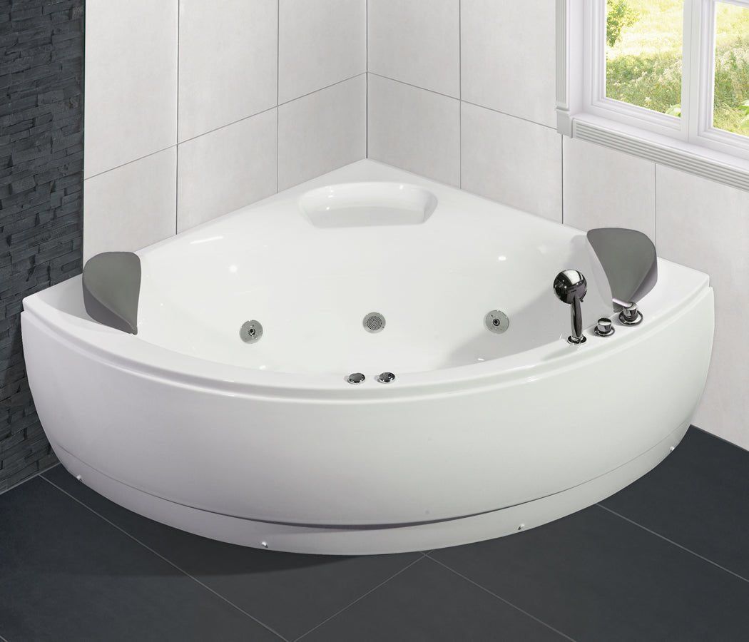 Corner whirlpool bathtub - hydromassage - 140x140x60 cm - white - Wilson - MASTERSTORE - 8595677199260 - Whirpool Bathtub - 12-140-20-01-02 - 8595677199260