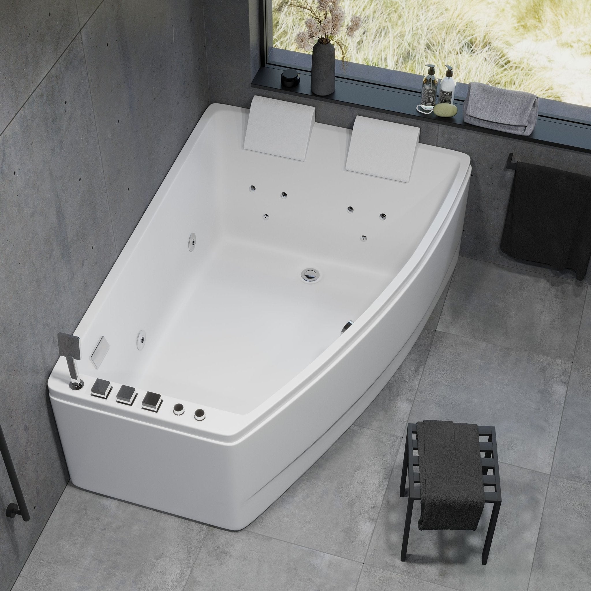 Vejlefjord, Whirpool, Vit Blank - 160 cm - Whirlpool - BATH DELUXE - EXCLUSIVE - 12-160-12-11-00 - BATHDELUXE SWEDEN