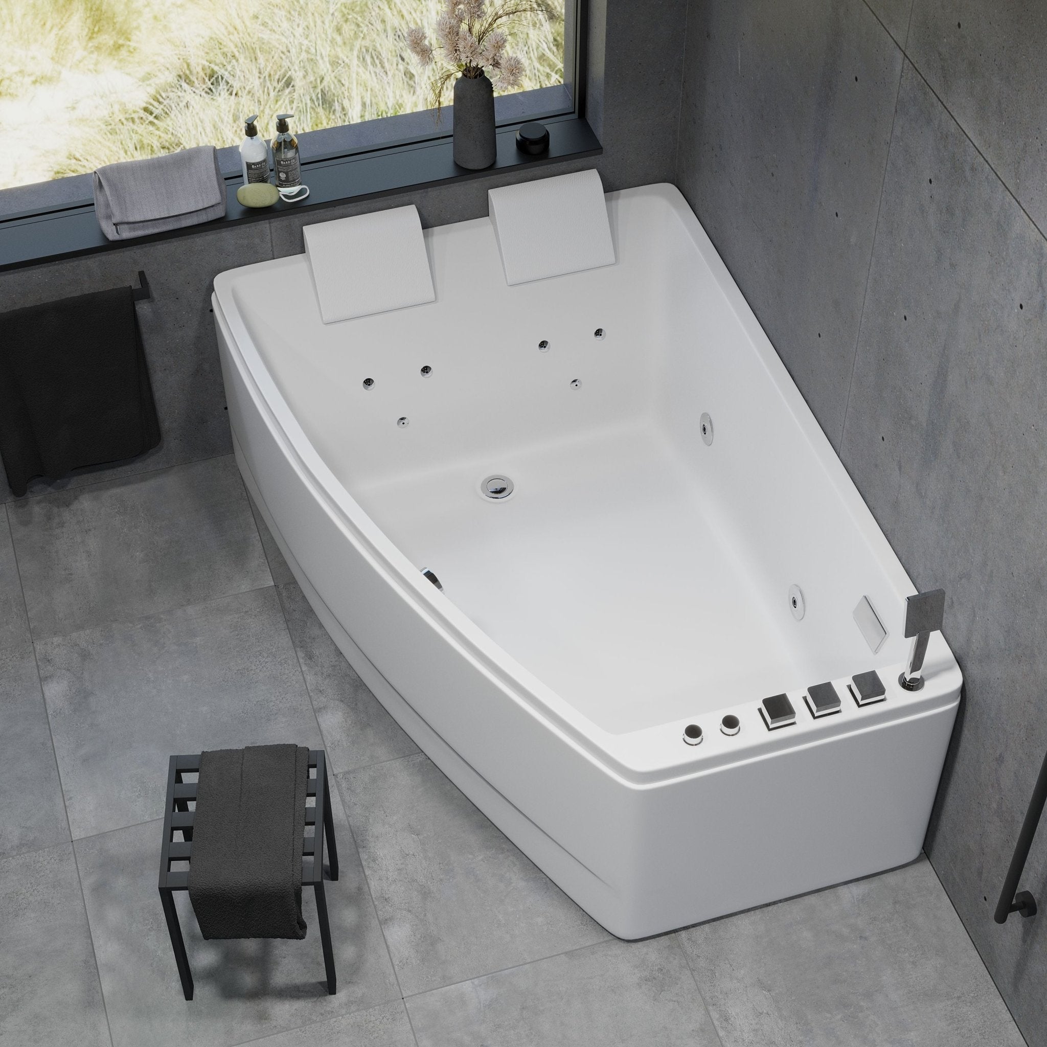Vejlefjord, Whirpool, Vit Blank - 160 cm - Whirlpool - BATH DELUXE - EXCLUSIVE - 12-160-12-11-00 - BATHDELUXE SWEDEN