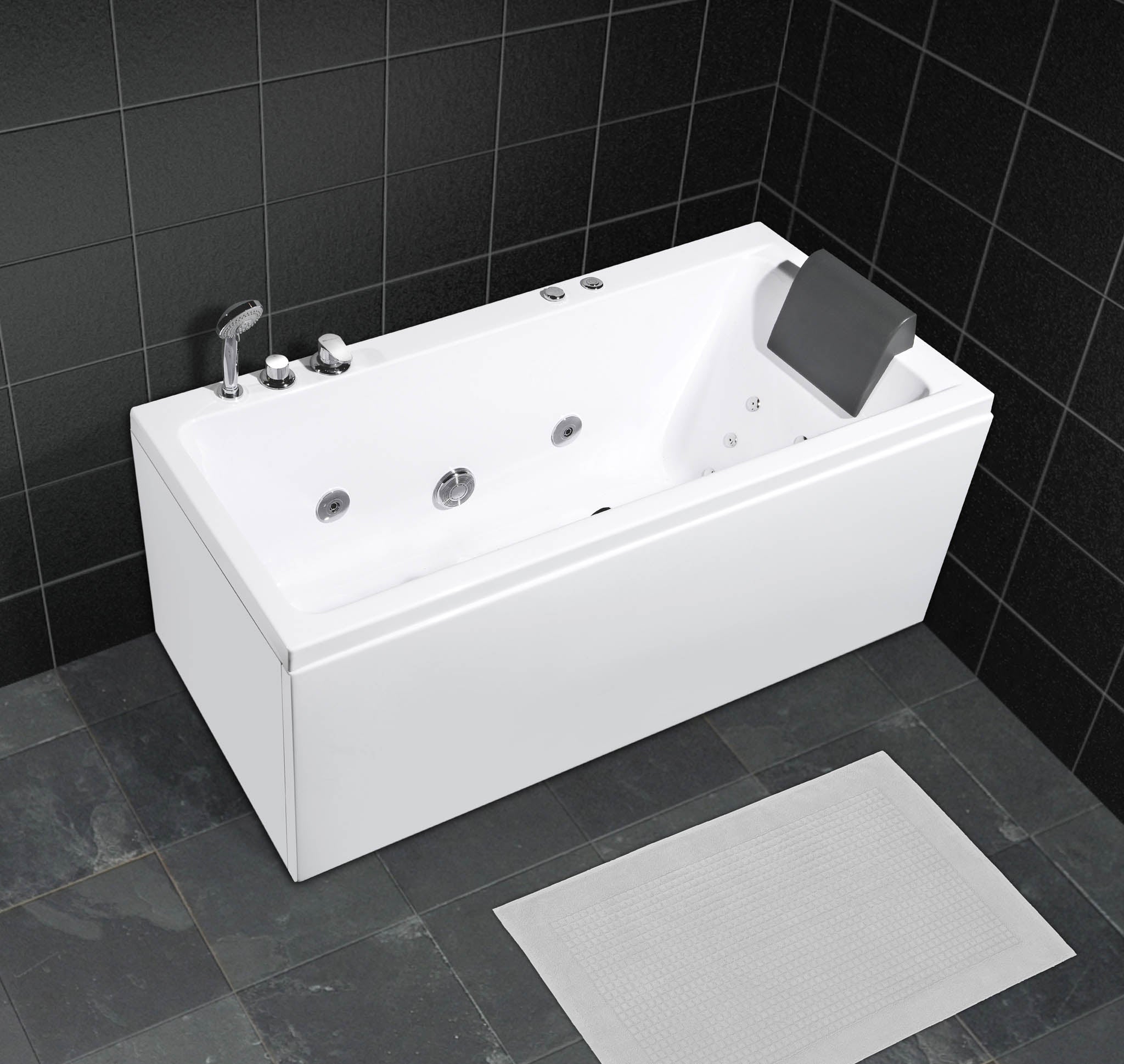 Wilson rektangulärt spabad, 160 cm, Högblank Vit