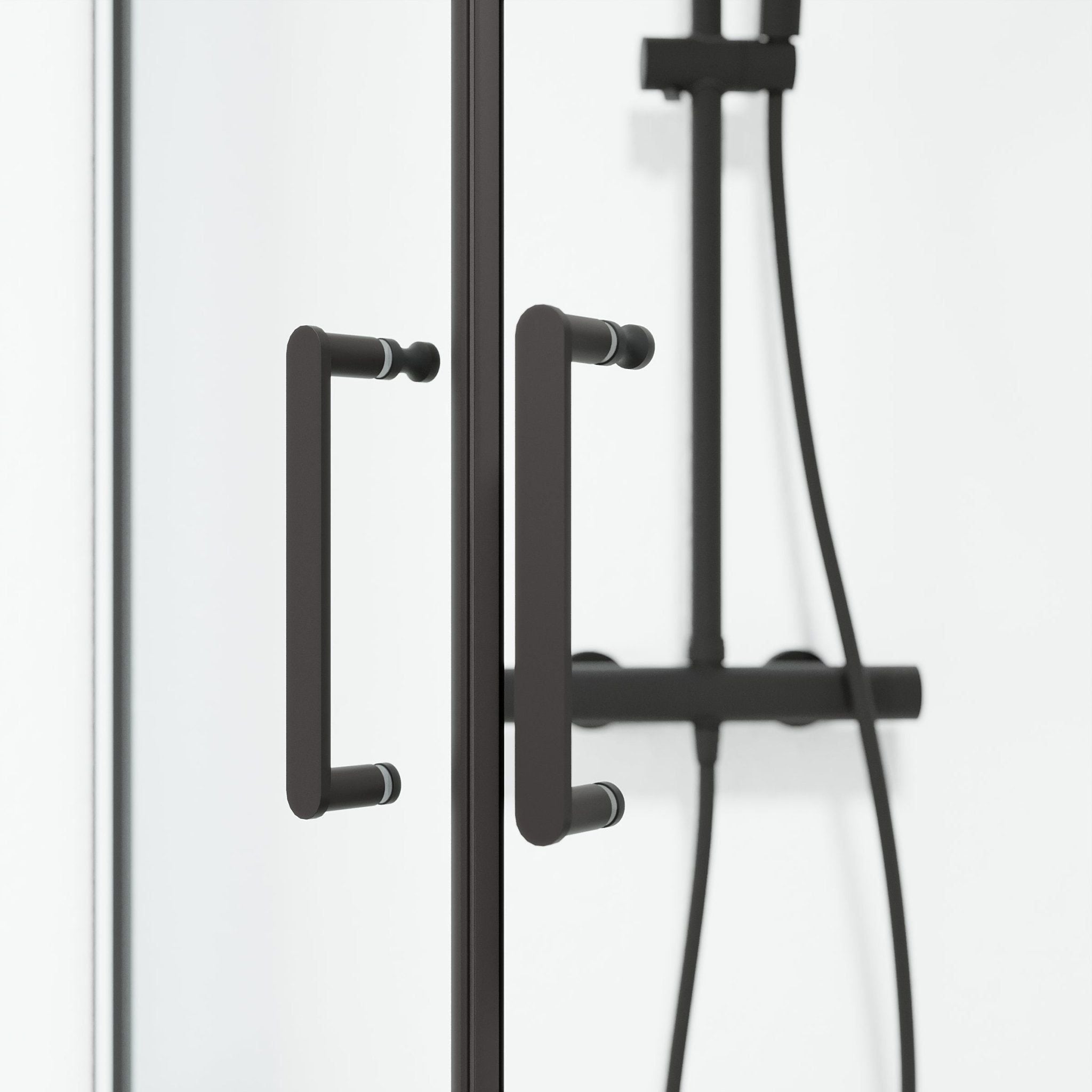 Shower enclosure square 80x80x195 cm - 6 mm clear nano glass - black profile - Sandefjord - MASTERSTORE - 8595677176278 - Shower Enclosures - 15-080-02-02-00 - 8595677176278