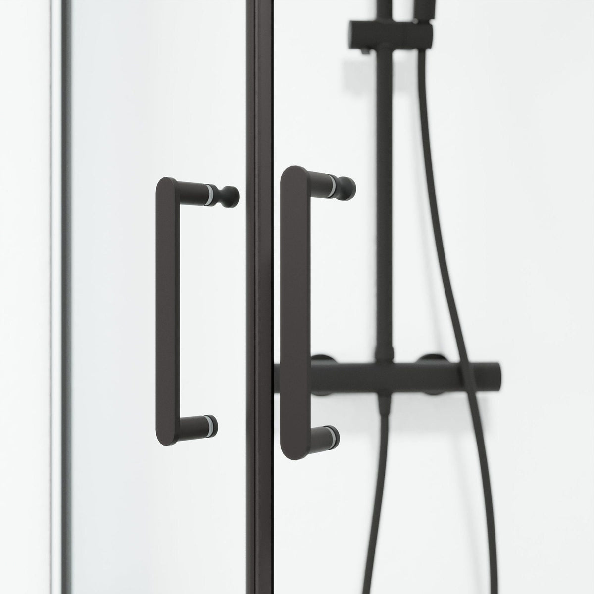 Shower enclosure semi - circular 90x90x195 cm - 6 mm clear nano glass - black profile - Sandefjord - MASTERSTORE - 8595677176292 - Shower Enclosures - 15-090-01-02-00 - 8595677176292