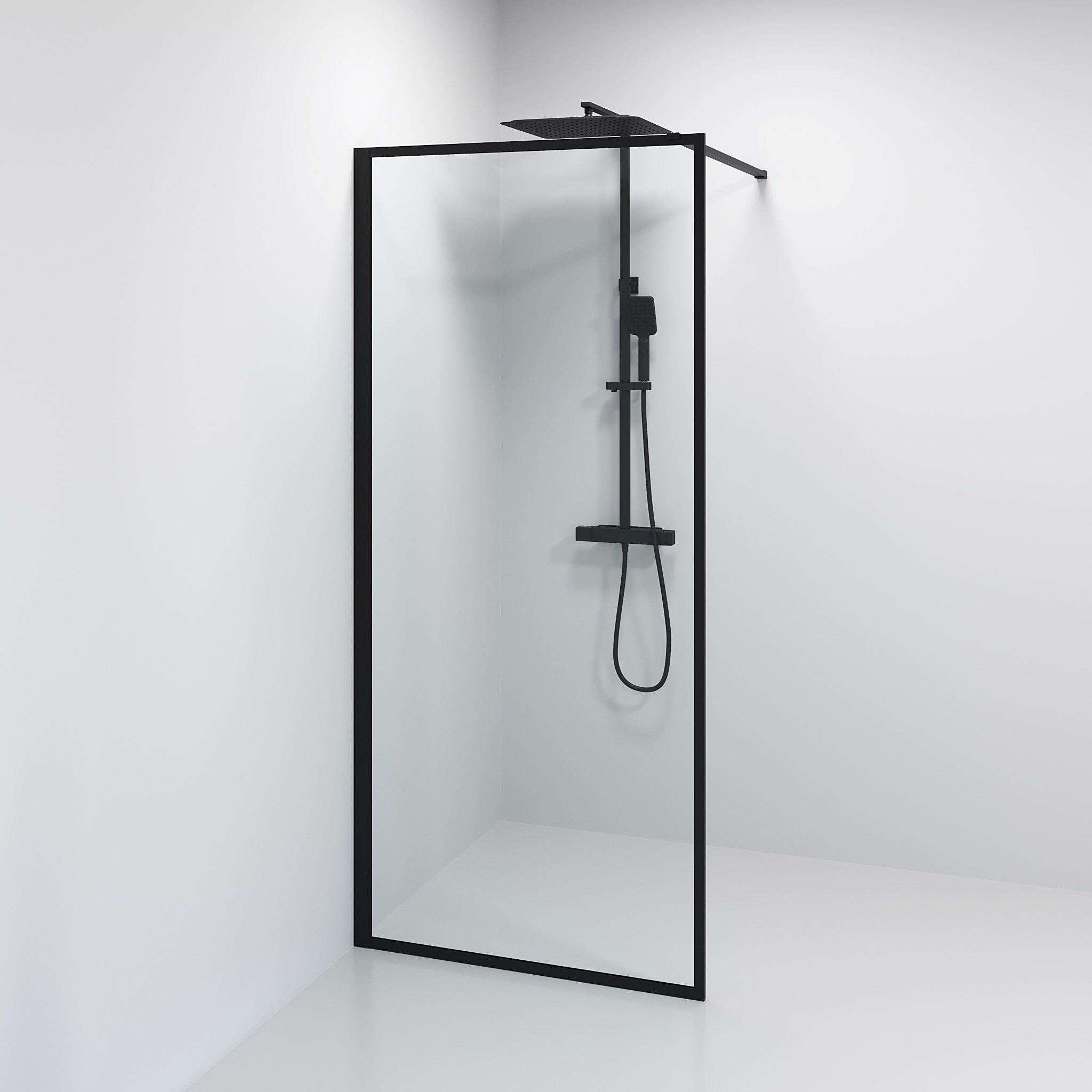 Gotland, Shower Wall, Black Mat - 90 cm - MASTERSTORE - 8595677133448 - Shower Wall - 15 - 090 - 20 - 02 - 00 - 8595677133448